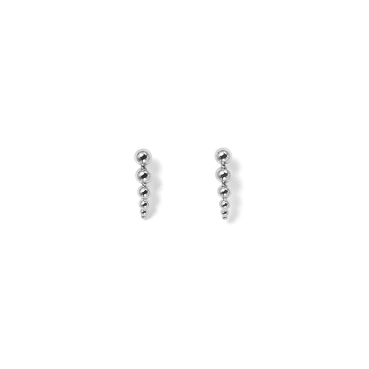 Gradual Silver Ball Earrings