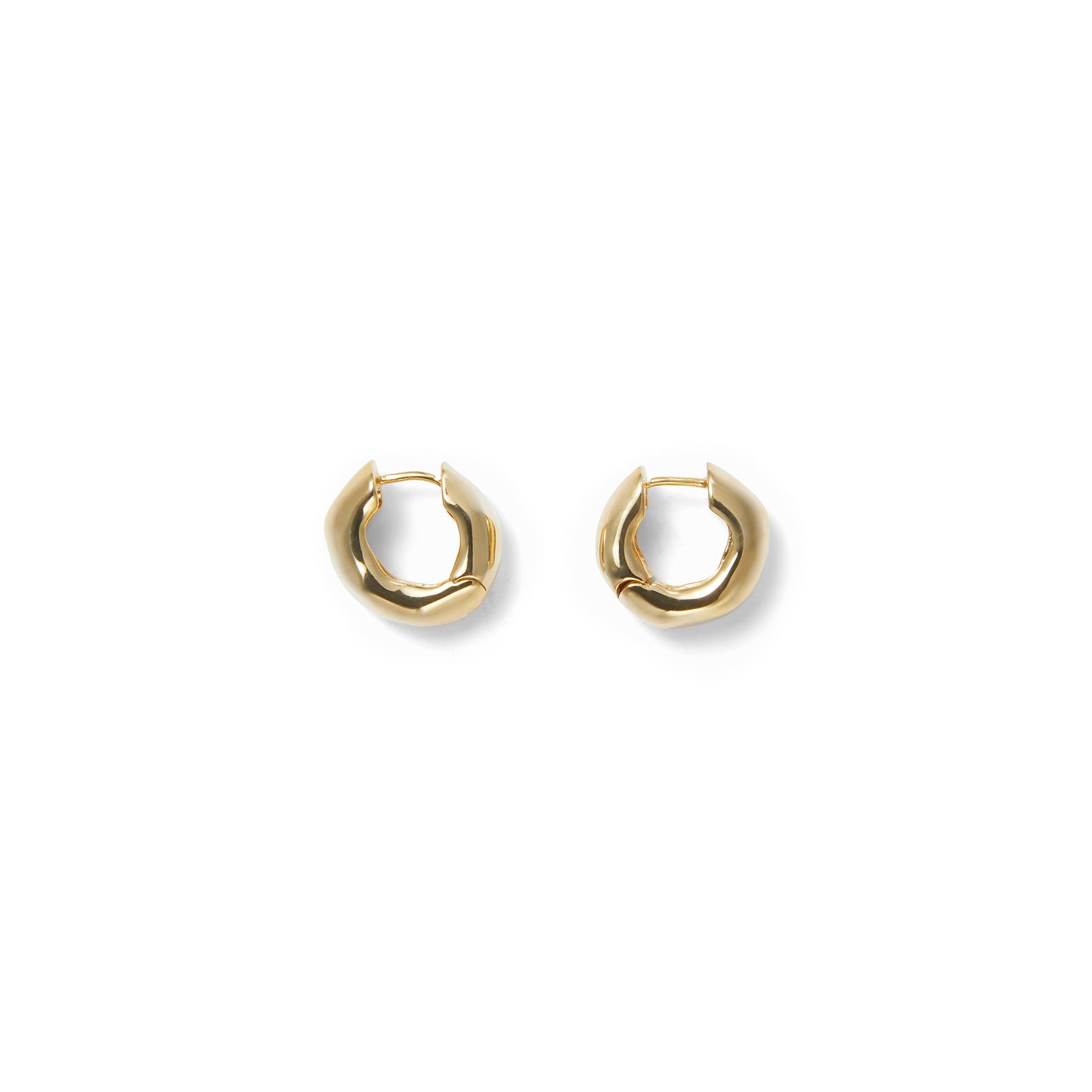 Faceted Hoop Earrings Gold