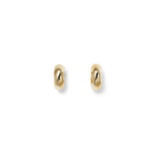 Faceted Hoop Earrings Gold