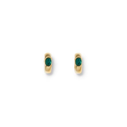 Mystic Gold & Green Hoop Earrings