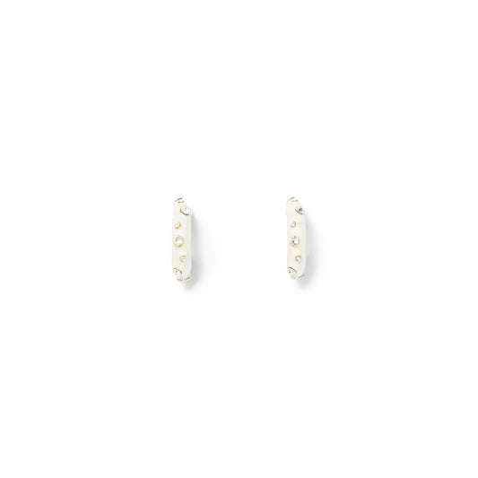 Morning Dew On White Leaf Earrings