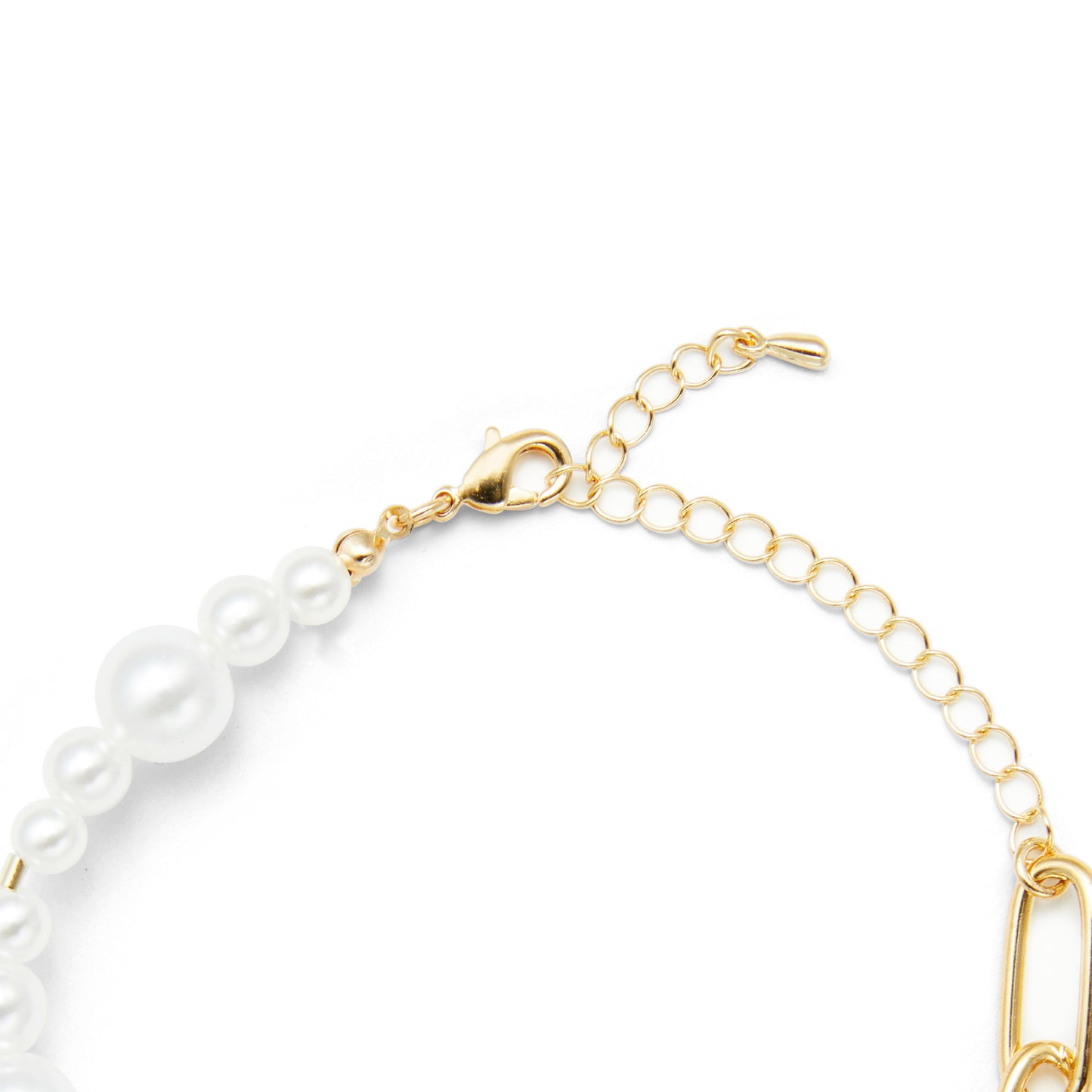 Gold Pearl Clip Chain Mix Bracelet