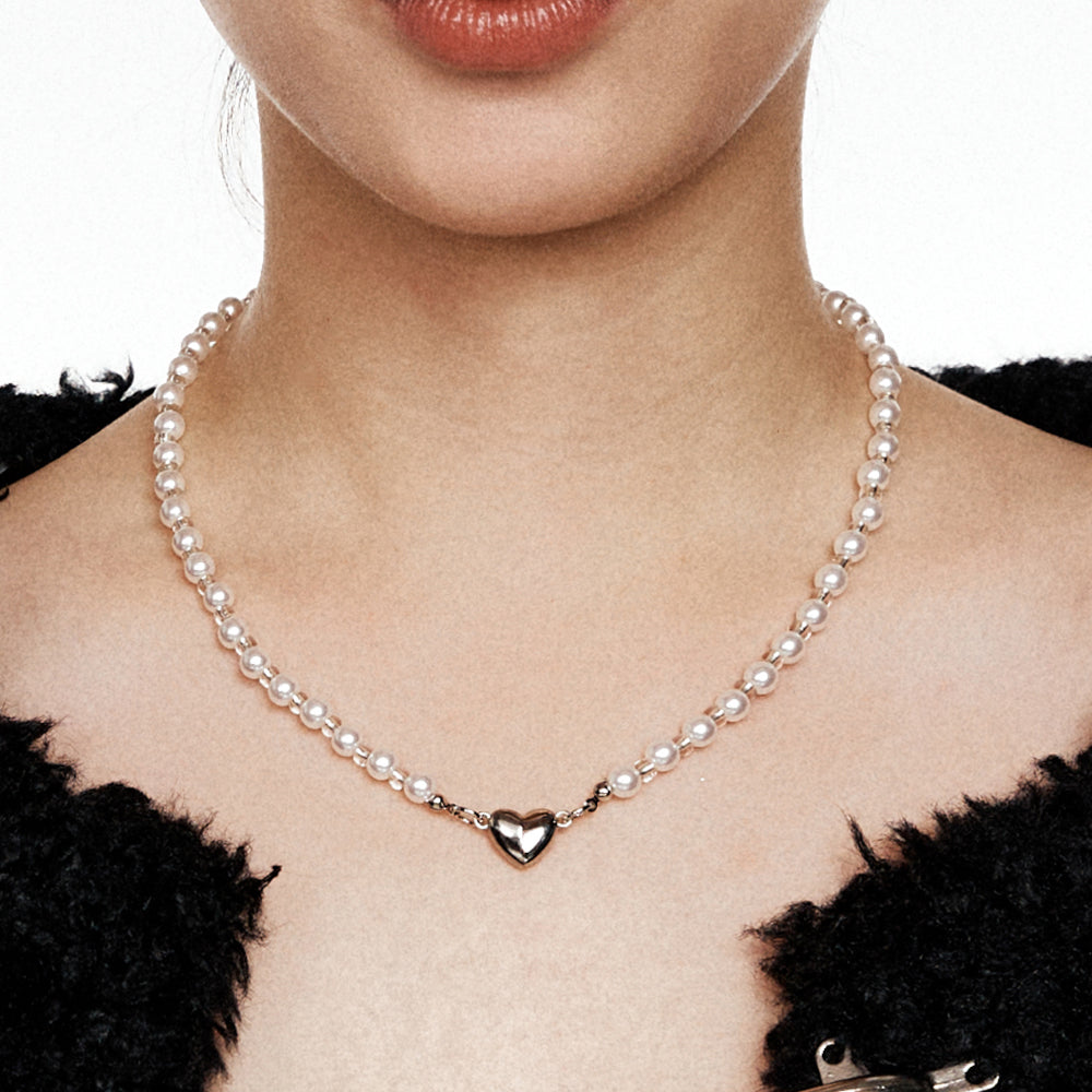 Pure Heart White Pearl Necklace