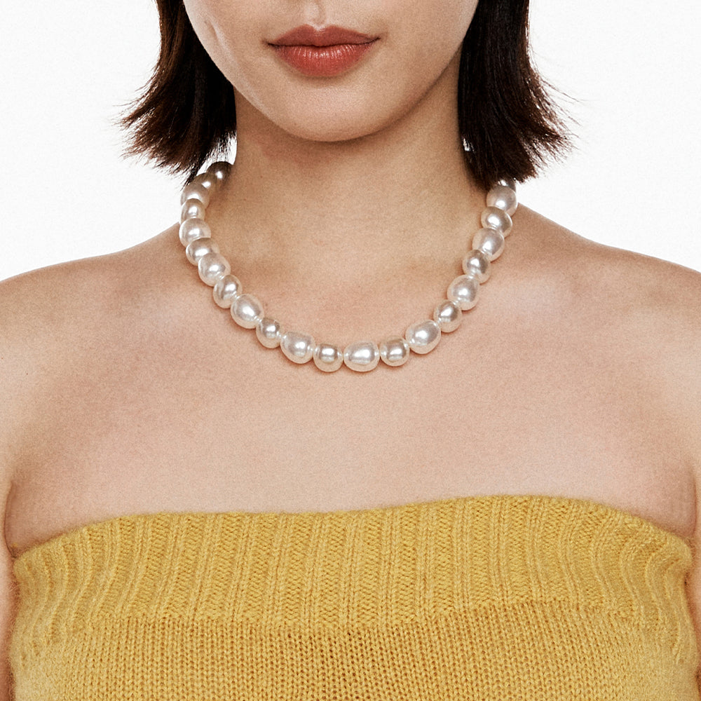 Round & Round Pebble Pearl Necklace