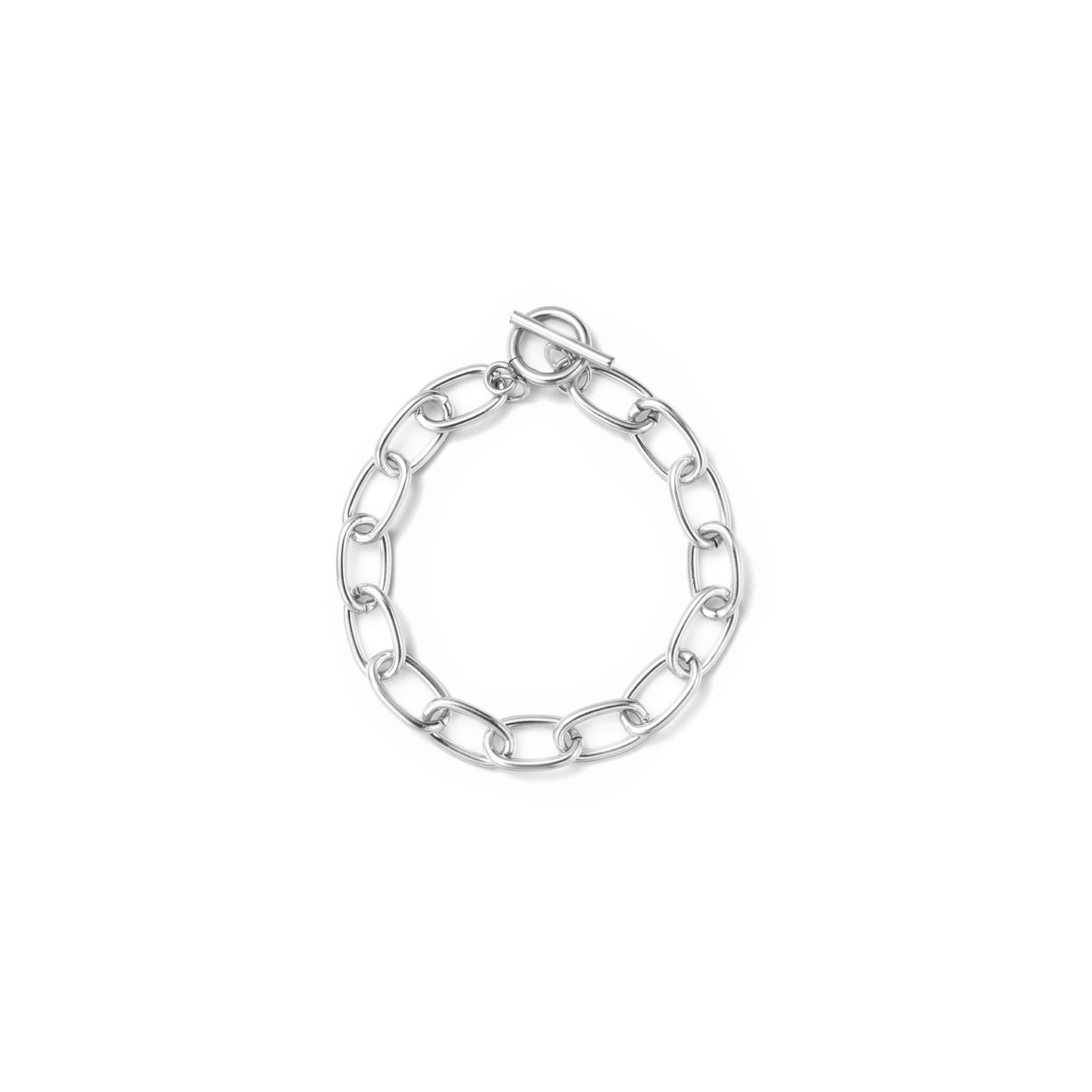 Bold Round Chain T-Bar Bracelet