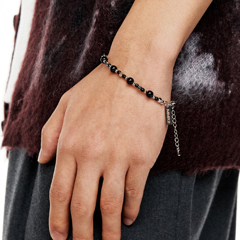 Chain Beads Bracelet Black