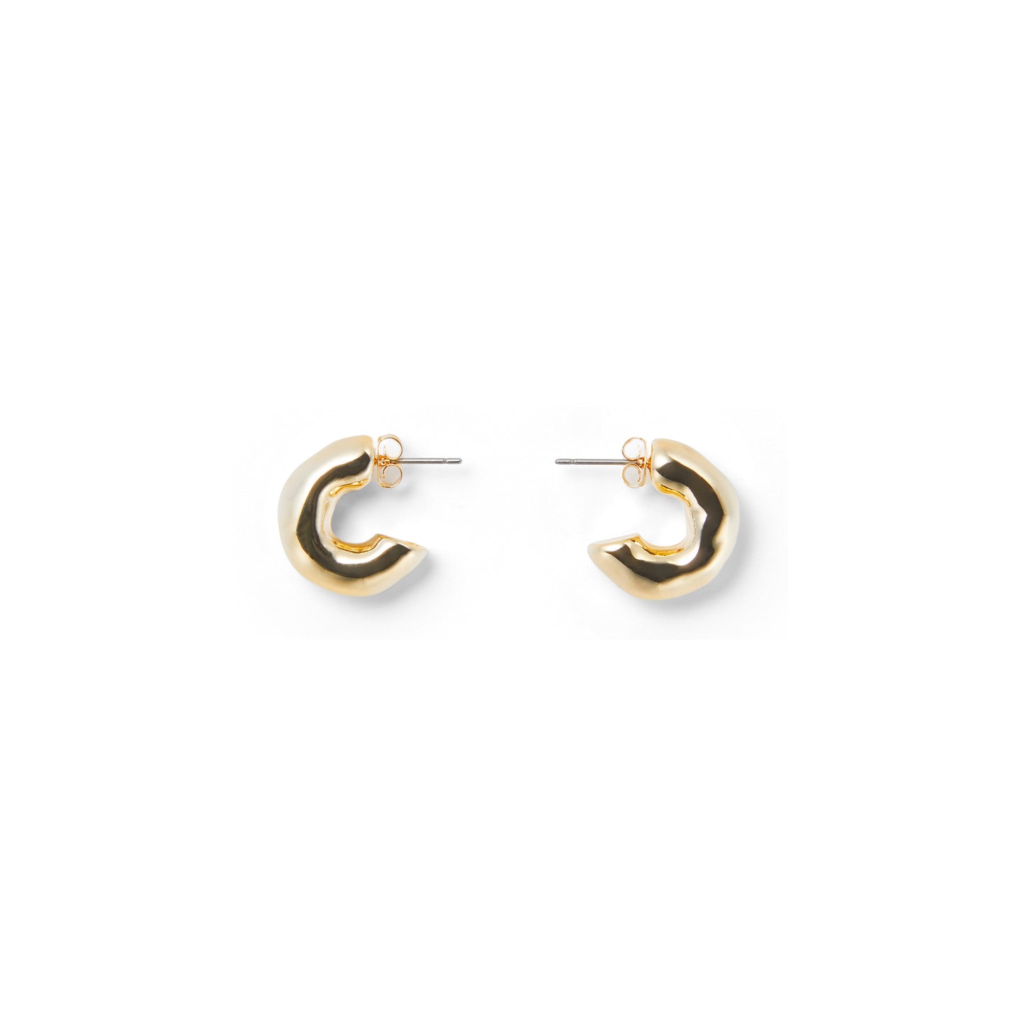 Bold Gold Semi Hoop Earrings